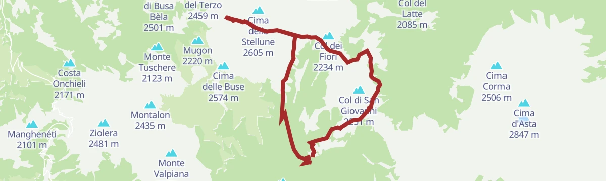 Route map: Hiking trail - Laghetti delle Buse Basse or di Rocco